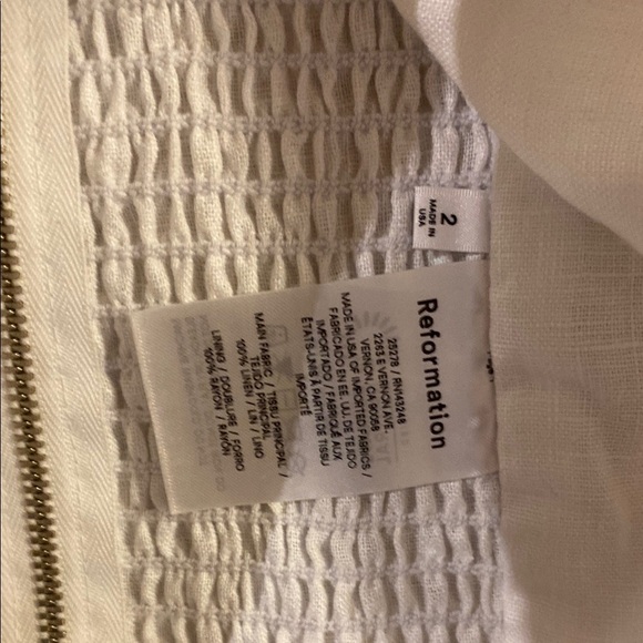 Reformation White Puff Sleeve Crop Top size 2 new - Picture 6 of 7